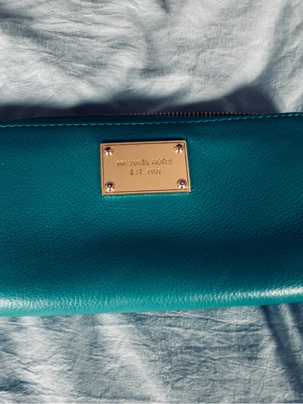 MICHAEL KORS Jet Set Teal Leather Wallet